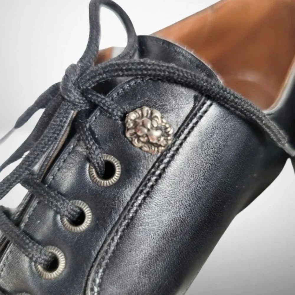 VERSACE CLASSIC V2 CABAL1 BLACK LEATHER LACE-UP MEN'S DRESS SHOES - SIZE: 9 - Picture 9 of 13